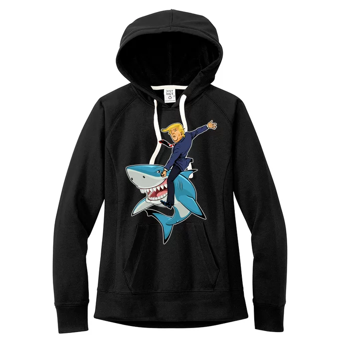 Donald Trump Shark President Women's Fleece Hoodie