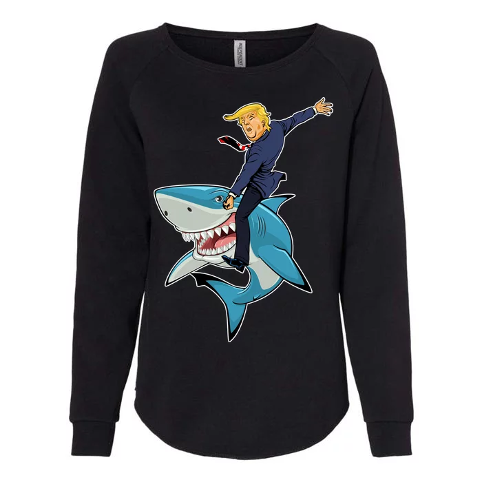 Donald Trump Shark President Womens California Wash Sweatshirt