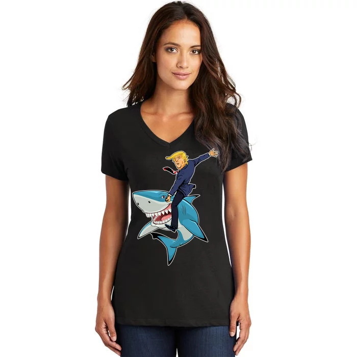 Donald Trump Shark President Women's V-Neck T-Shirt