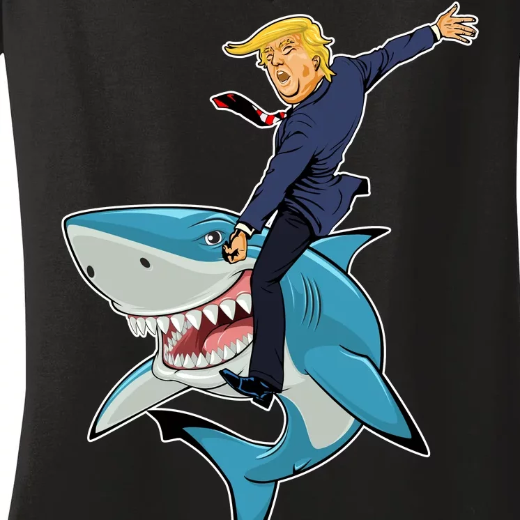 Donald Trump Shark President Women's V-Neck T-Shirt