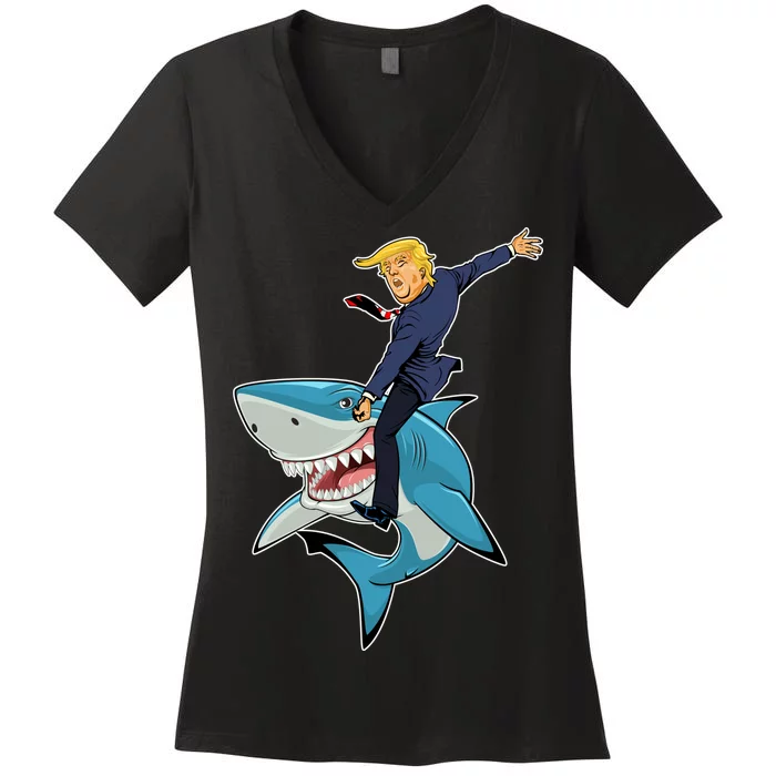 Donald Trump Shark President Women's V-Neck T-Shirt