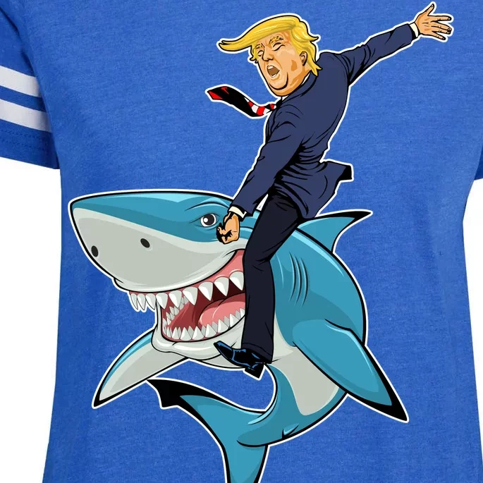 Donald Trump Shark President Enza Ladies Jersey Football T-Shirt