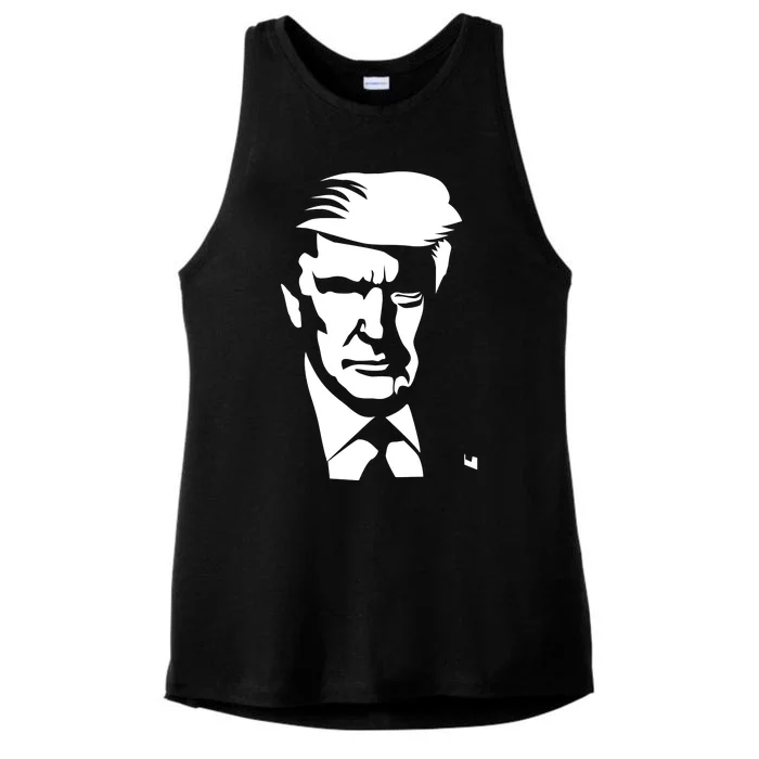 Donald Trump Silhouette Ladies Tri-Blend Wicking Tank