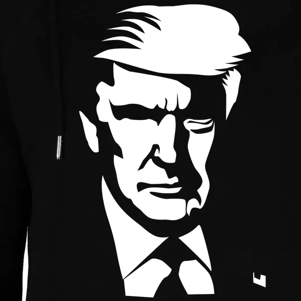 Donald Trump Silhouette Womens Funnel Neck Pullover Hood