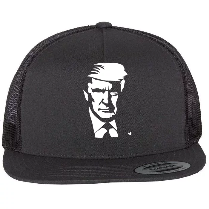 Donald Trump Silhouette Flat Bill Trucker Hat