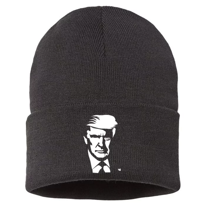 Donald Trump Silhouette Sustainable Knit Beanie