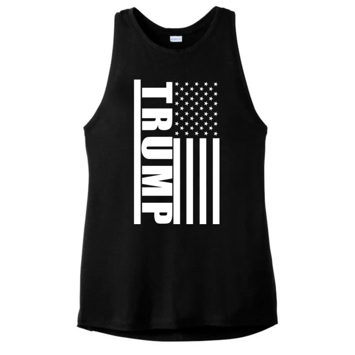 Donald Trump Simple Flag Ladies Tri-Blend Wicking Tank