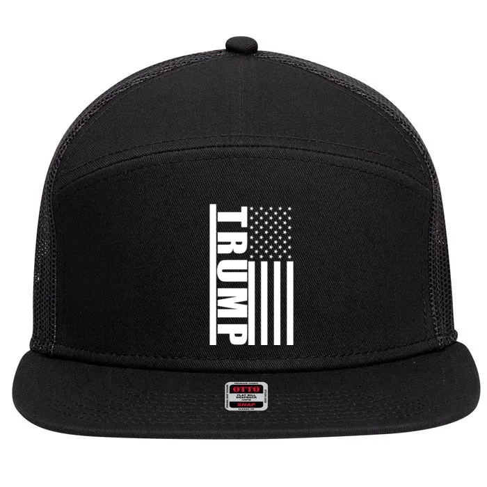 Donald Trump Simple Flag 7 Panel Mesh Trucker Snapback Hat