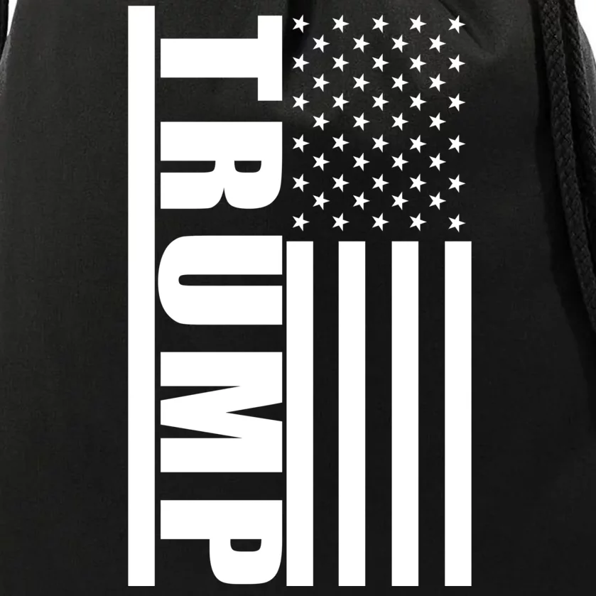 Donald Trump Simple Flag Drawstring Bag