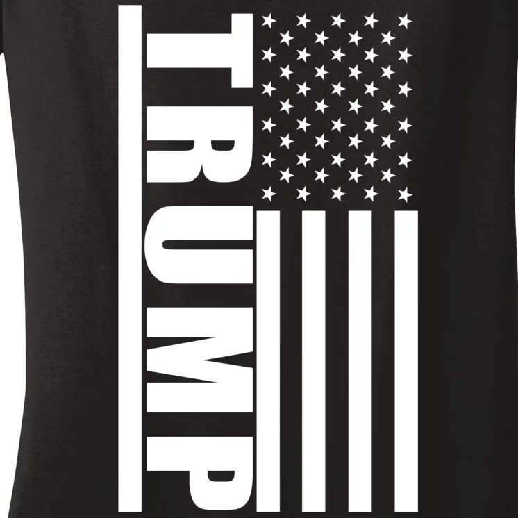 Donald Trump Simple Flag Women's V-Neck T-Shirt