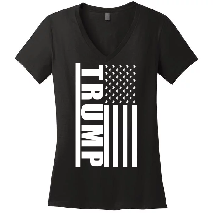 Donald Trump Simple Flag Women's V-Neck T-Shirt