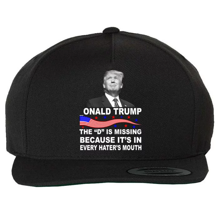 Donald Trump The D Is Missing In Haters Mouth Wool Snapback Cap