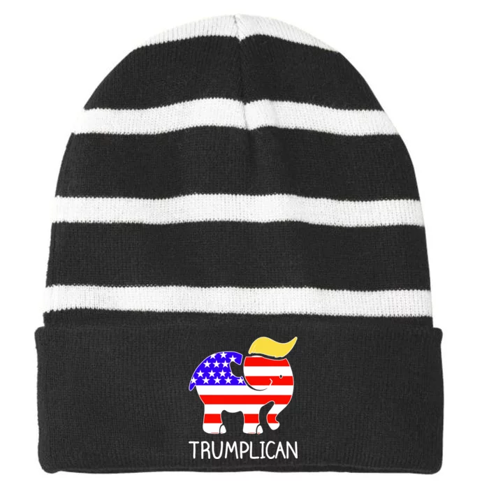 Donald Trump Trumplican 2020 Election Striped Beanie with Solid Band