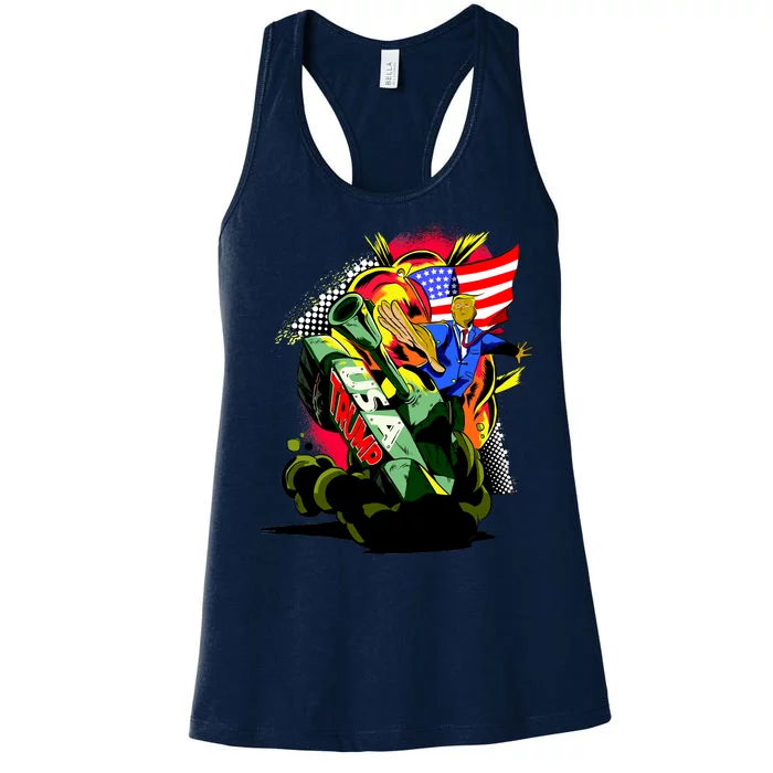 Donald Trump USA Army Tank 2020 President Women's Racerback Tank