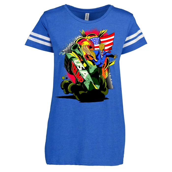 Donald Trump USA Army Tank 2020 President Enza Ladies Jersey Football T-Shirt