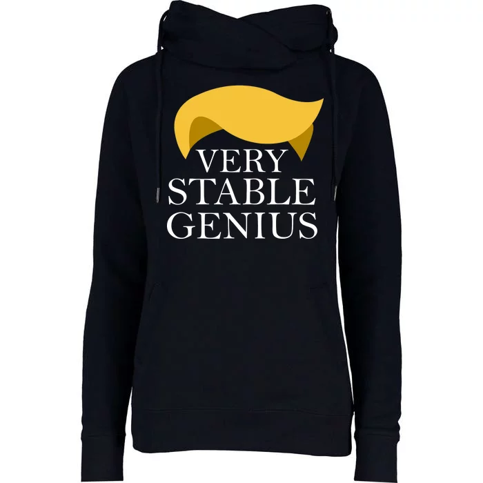 Donald Trump Very Stable Genius Womens Funnel Neck Pullover Hood