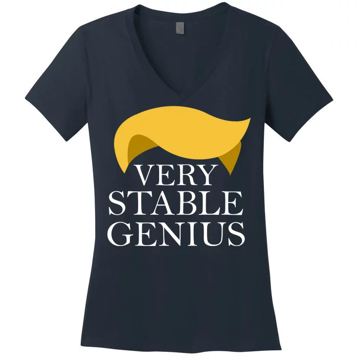 Donald Trump Very Stable Genius Women's V-Neck T-Shirt