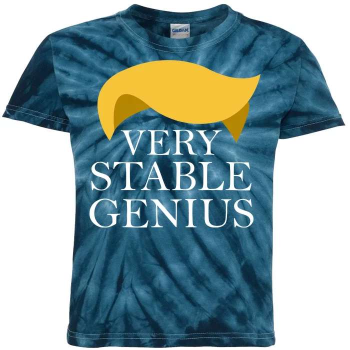 Donald Trump Very Stable Genius Kids Tie-Dye T-Shirt