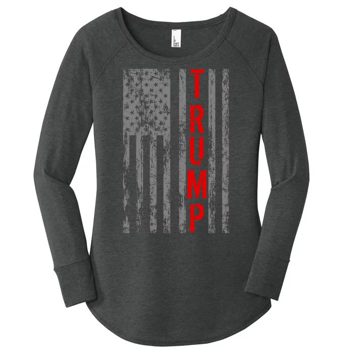 Donald Trump Vintage USA Flag Women's Perfect Tri Tunic Long Sleeve Shirt