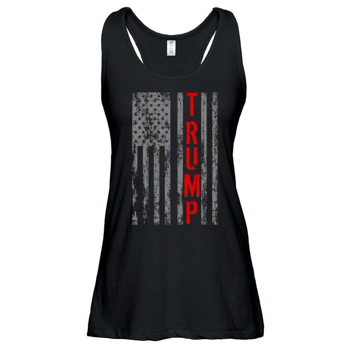 Donald Trump Vintage USA Flag Ladies Essential Flowy Tank