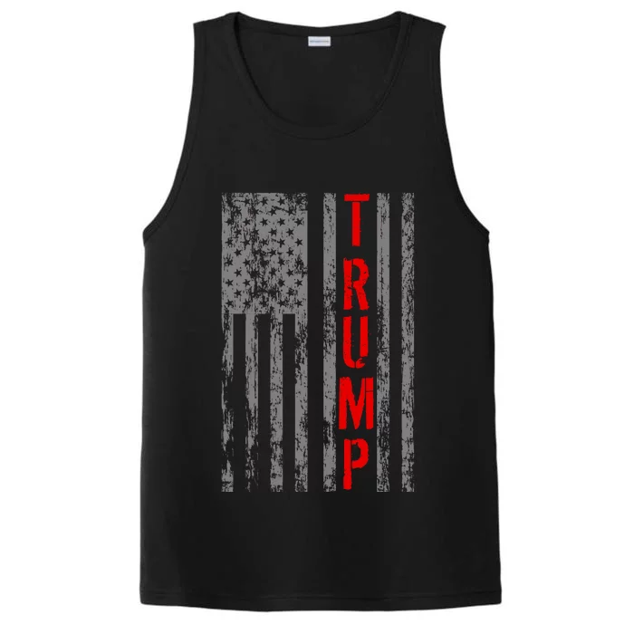 Donald Trump Vintage USA Flag Performance Tank