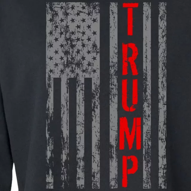 Donald Trump Vintage USA Flag Cropped Pullover Crew