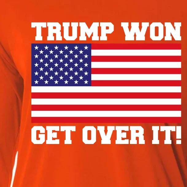 Donald Trump Won Get Over It! USA Flag 45th President Cooling Performance Long Sleeve Crew