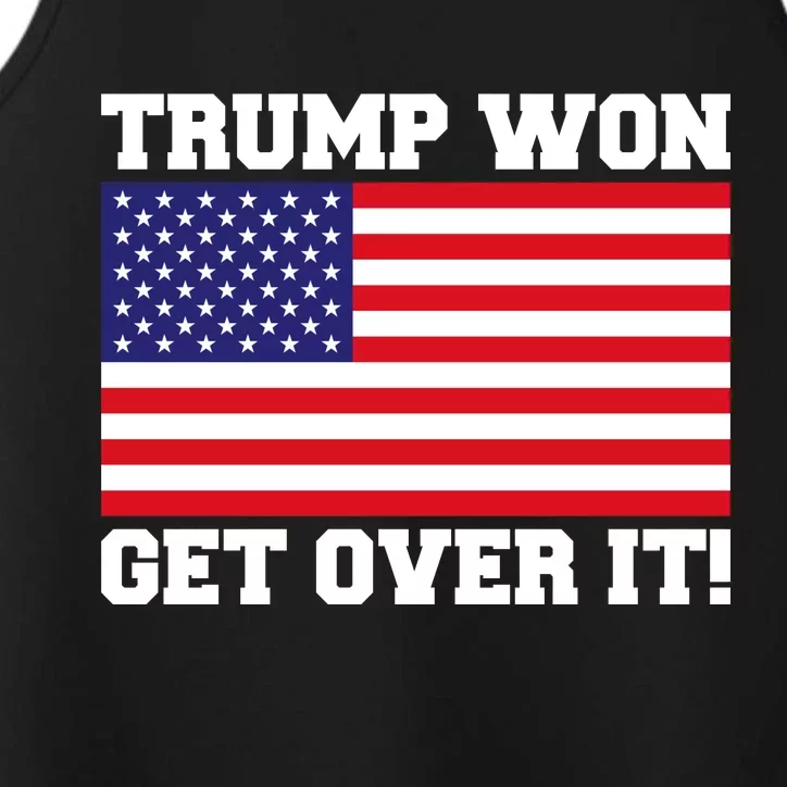 Donald Trump Won Get Over It! USA Flag 45th President Performance Tank