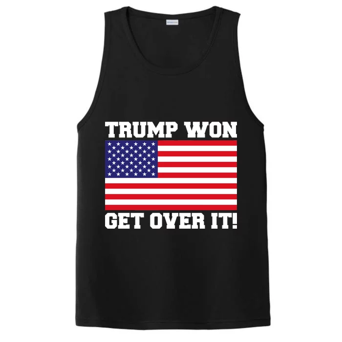 Donald Trump Won Get Over It! USA Flag 45th President Performance Tank