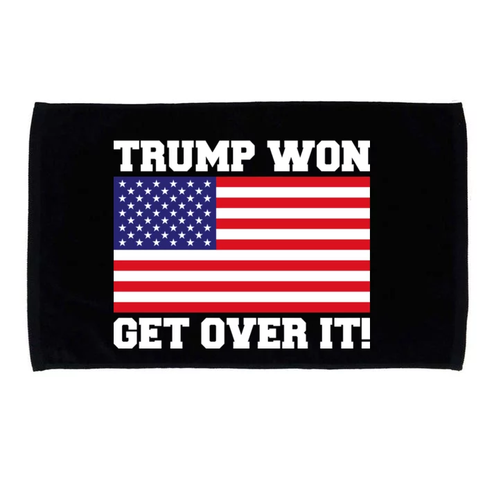 Donald Trump Won Get Over It! USA Flag 45th President Microfiber Hand Towel