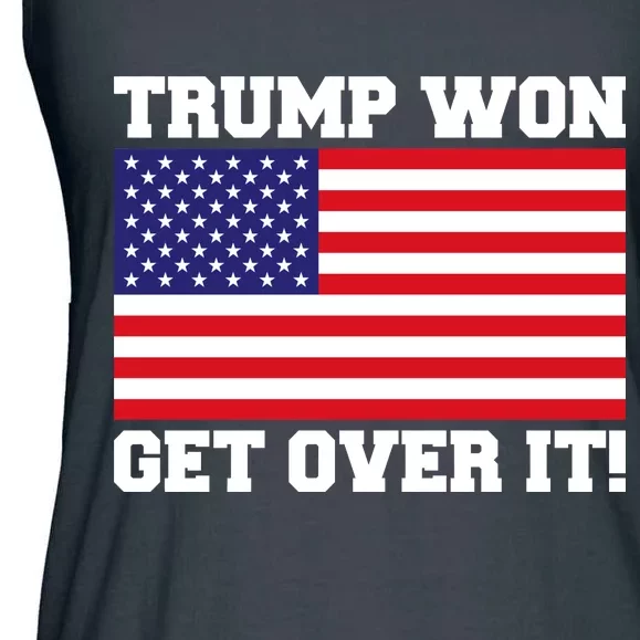 Donald Trump Won Get Over It! USA Flag 45th President Ladies Essential Flowy Tank