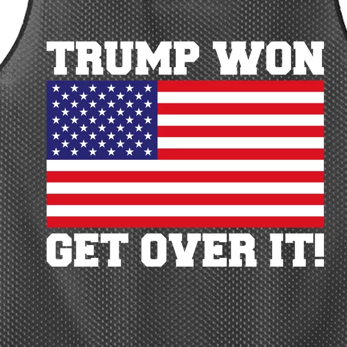 Donald Trump Won Get Over It! USA Flag 45th President Mesh Reversible Basketball Jersey Tank