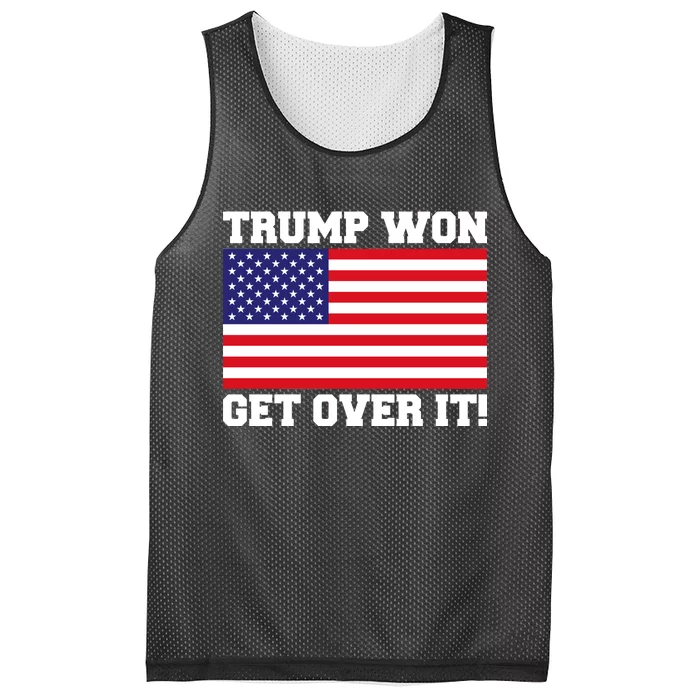 Donald Trump Won Get Over It! USA Flag 45th President Mesh Reversible Basketball Jersey Tank