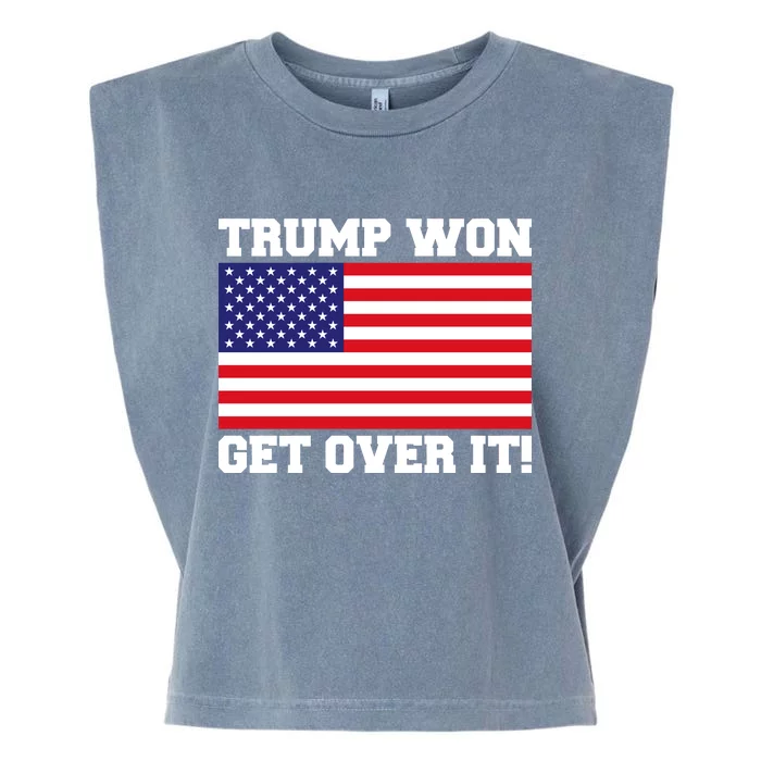 Donald Trump Won Get Over It! USA Flag 45th President Garment-Dyed Women's Muscle Tee