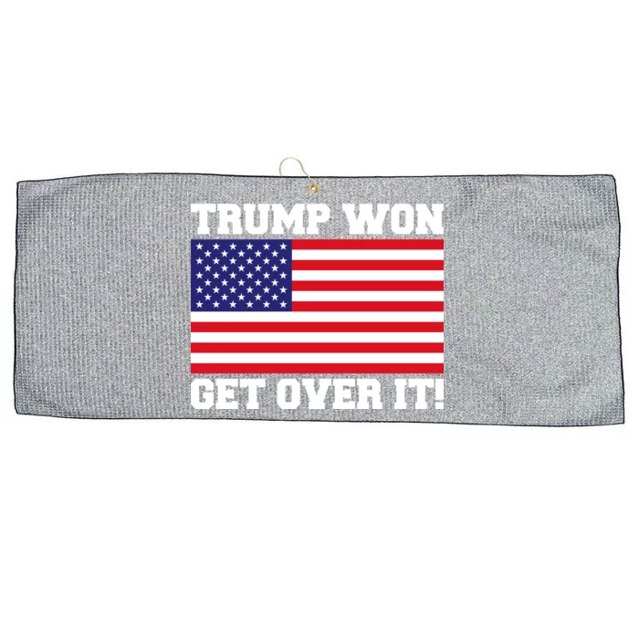 Donald Trump Won Get Over It! USA Flag 45th President Large Microfiber Waffle Golf Towel