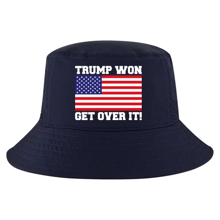 Donald Trump Won Get Over It! USA Flag 45th President Cool Comfort Performance Bucket Hat