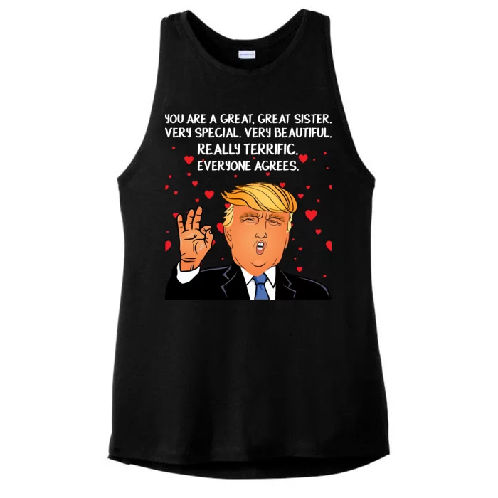 Donald Trump Your A Great Sister Ladies Tri-Blend Wicking Tank