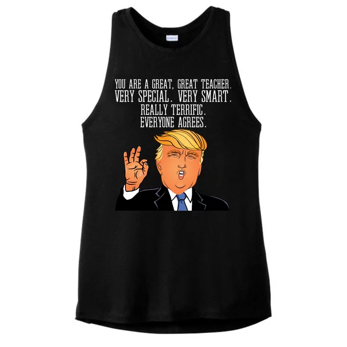 Donald Trump Your A Great Teacher Ladies Tri-Blend Wicking Tank