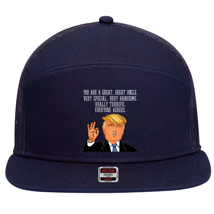 Donald Trump Your A Great Uncle 7 Panel Mesh Trucker Snapback Hat