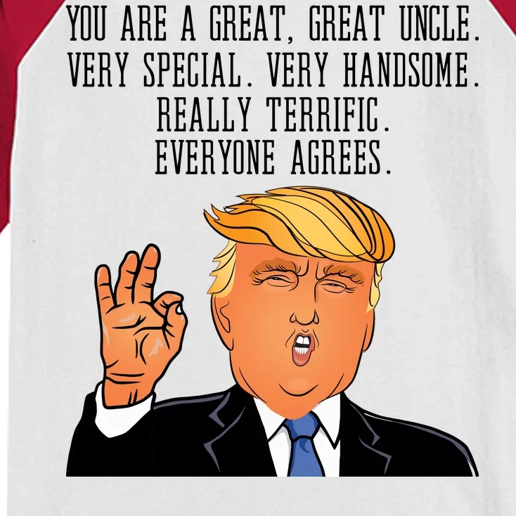 Donald Trump Your A Great Uncle Kids Colorblock Raglan Jersey