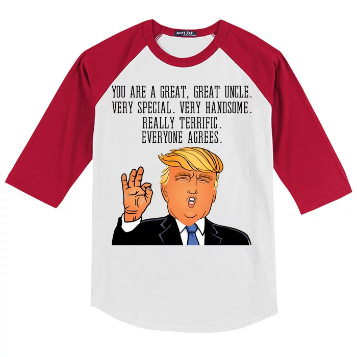 Donald Trump Your A Great Uncle Kids Colorblock Raglan Jersey