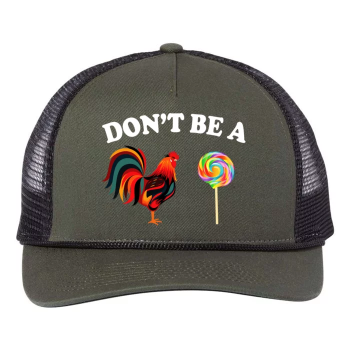 Don't Be A Chicken Lollipop Retro Rope Trucker Hat Cap