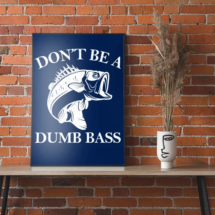 Cartoon Bass Fishing Poster: Don't Exaggerate!