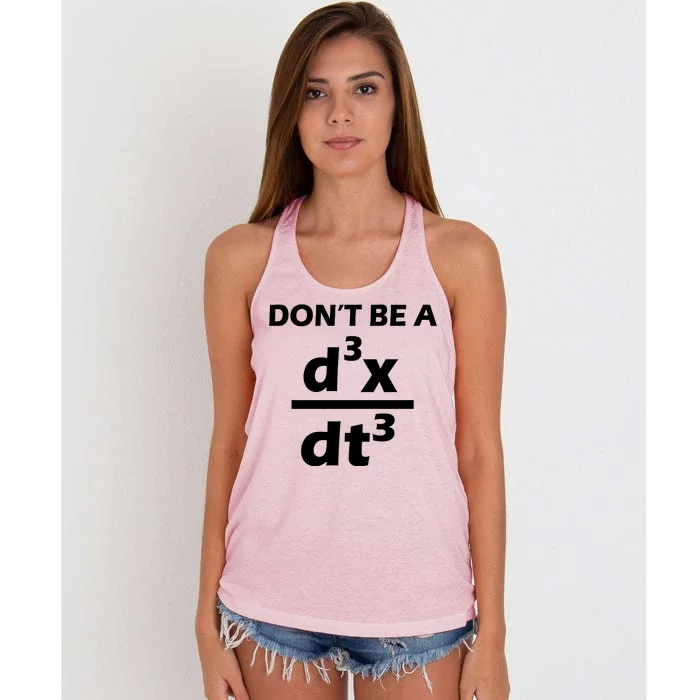 Don't Be A Jerk Mathematics Equation Women's Knotted Racerback Tank