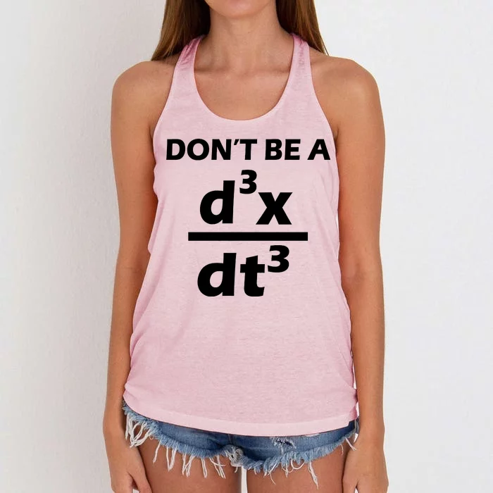 Don't Be A Jerk Mathematics Equation Women's Knotted Racerback Tank