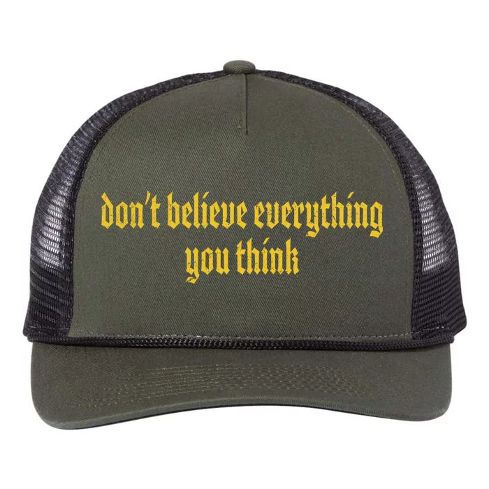 Don't Believe Everything You Think Retro Rope Trucker Hat Cap