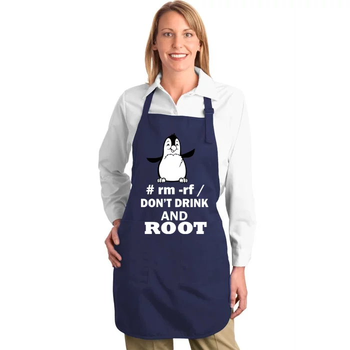 Don't Drink And Root Full-Length Apron With Pocket