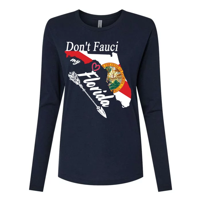 Don't Fauci My Florida Flag Vintage Womens Cotton Relaxed Long Sleeve T-Shirt