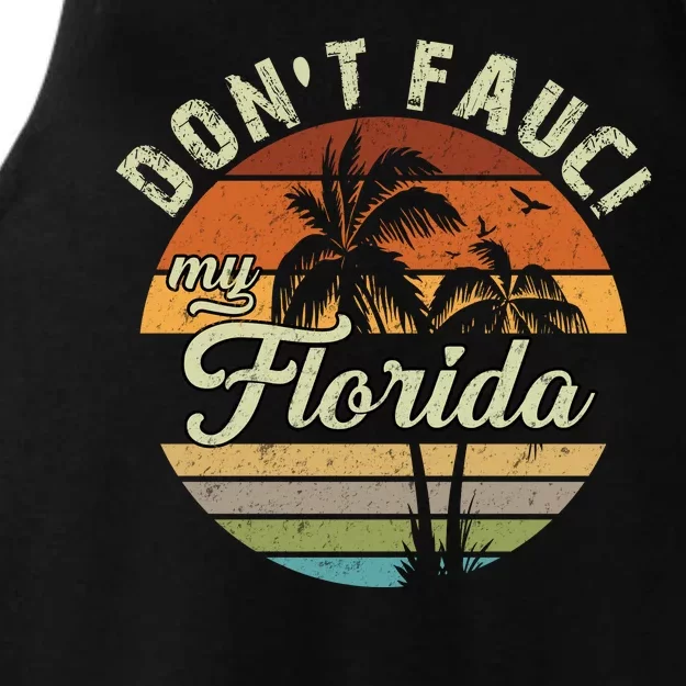 Don't Fauci My Florida Retro Palm Trees Ladies Tri-Blend Wicking Tank