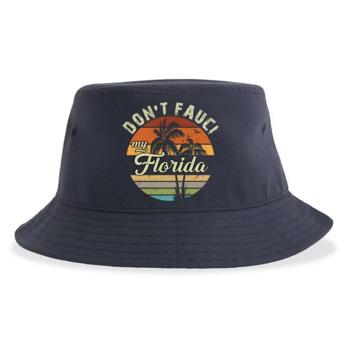 Don't Fauci My Florida Retro Palm Trees Sustainable Bucket Hat